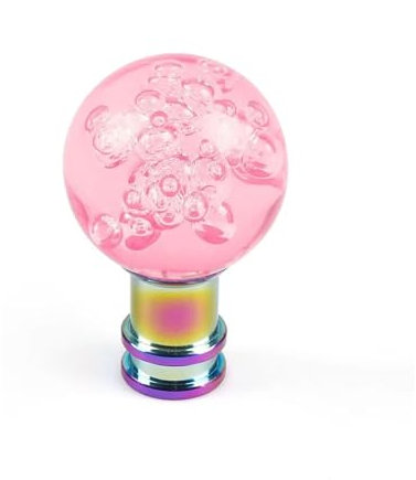 Auto Schaltknauf Abdeckung Auto Acryl Schaltknauf Manueller Gangschaltungskopf Schaltknauf Stick Kristall Transparent Blase Rosa Blau Klar Gangschaltungsknauf Schaltknauf Abdeckung(Pink)