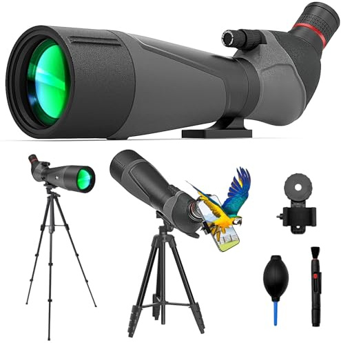 Gosky 20-60x85 Spotting Scope with Full Size Tripod, Phone Adapter and Cleaning Kit, Spotting Scopes for Bird Watching, Wildlife Viewing,Portable with Carrying Bag