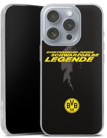 Slim Case kompatibel mit Apple iPhone 16 Pro Silikon Handyhülle transparent Hülle extra dünn Marco Reus Borussia Dortmund BVB