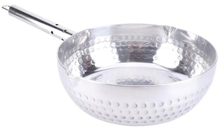 Yukihira Casserole ronde en alliage d'aluminium avec poignée en acier inoxydable, poêle à neige japonaise à chauffage rapide pour la cuisine domestique, nouilles, soupes, lait (Alliage d'aluminium 4)
