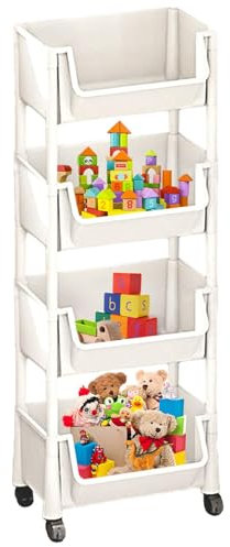 Carrello portaoggetti - Carrello multistrato, Carrello portaoggetti |. Carrello porta libri per bambini, grande capacità. Carrello organizzativo multifunzionale per cameretta, soggiorno, articoli