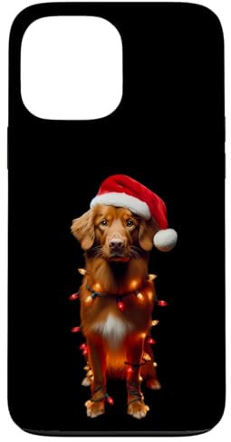 iPhone 13 Pro Max Nova Scotia Duck Tolling Retriever Santa Hat Christmas Light Case