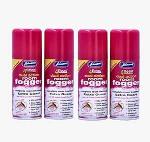 Johnsons Vet 4 Fleas Room Fogger Spray Twin Pack 100 ml, 4 count (Pack of 2) by Two Amigos Pet Supplies