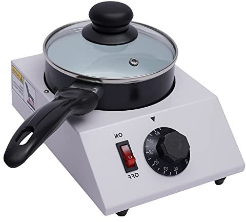 Qussse Derretidor de chocolate, 40 W, máquina de fusión de chocolate eléctrica con 1 sartén antiadherente de cerámica, 30-85°C, dispositivo de fusión de chocolate para derretir chocolate, mantequilla
