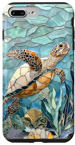 Schildkröte Meeresleben Ozean Thema Blau Türkis Hülle für iPhone 7 Plus/8 Plus