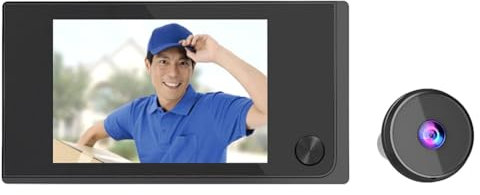 Huudngeje Spioncino Digitale da 3,5 Pollici con Telecamera e Monitor LCD Grandangolare da 120°, di Sicurezza Domestica, Adatto per Porte con Spessore da 35 A 100 mm A