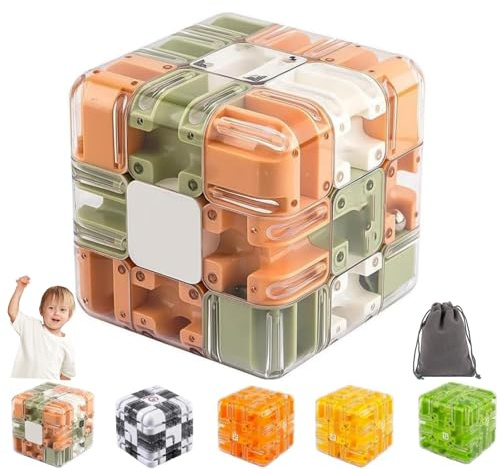 Large Labyrinth 3D Puzzle Maze Cube, Komplexes Mini Rubiks Cube, 2-in-1 Large Labyrinth Puzzle Maze Cubes -Engaging Brain Teaser Toy, Zauberwürfel, Lernspielzeug Geschenk Für Kinder Erwachsene (1pc-A)