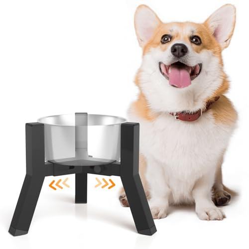 Elevated Dog Bowl Stand for Small Dogs, Adjustable Width 5-8, Raised Dog Food Water Bowls Holder, Bowl Not Included