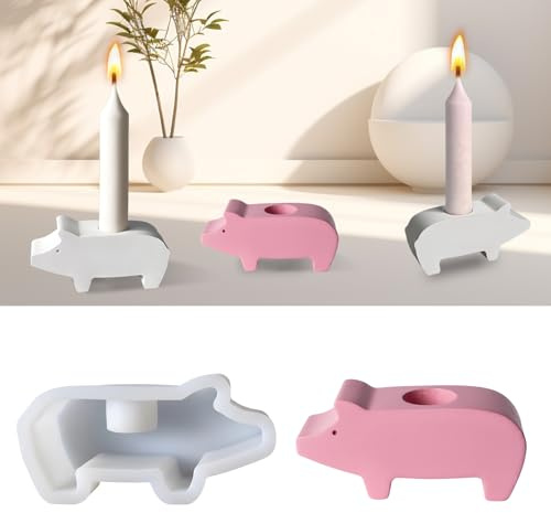 Silikonform Schwein Silvester, Lustige Silikonform Schweinchen, Kerzenformen Zum Gießen, Schweins Geschenk Glücksbringer, Bastelform aus Silikon für DIY Aromatherapie, Kerzen, Seifen (B)