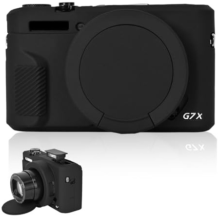 Silikon Schutzhülle für Canon G7X Mark III, Kameratasche G7 X Mark 3 Case mit Objektivschutz, stoßfeste Kamerahülle für Canon PowerShot G7X III Zubehör, rutschfestes Cover