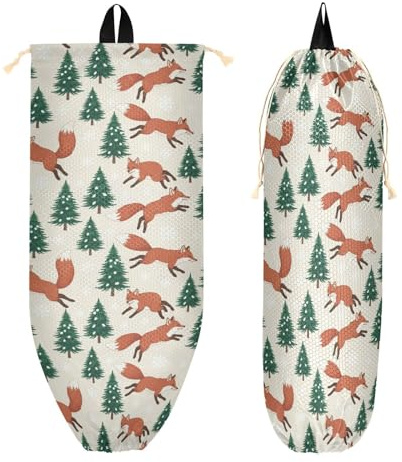 Sporttasche mit Reißverschlusstaschen, Schwimmbeutel für Erwachsene, Strand, Yoga, Weihnachten, Beige, Rot, Fuchs, Baum, Schneeflocke