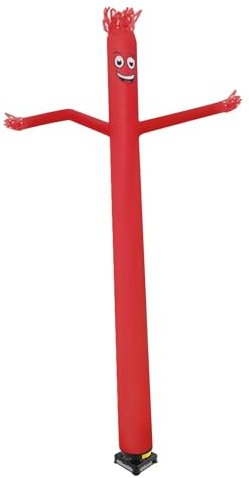 Kazafa 20 Ft Aufblasbarer Schlauchmann Sky Puppet Dancer, 6m aufblasbarer Tänzer mit Gebläse 750W & Klettverschluss, Reißfester Röhrenmann für Werbung & Outdoor Events (Rot)