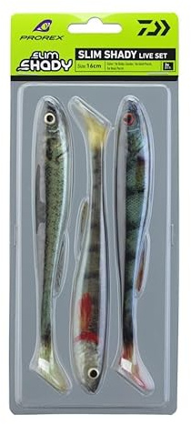 DAIWA Prorex Real Slim Shady Live Set, Gummifisch-Sortiment, 16cm, 15100-915
