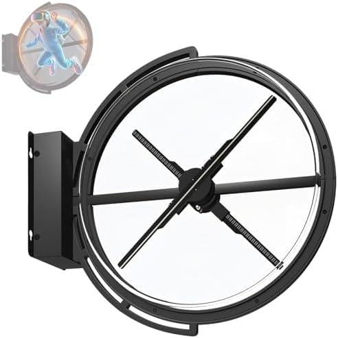 GAYAYAS Proyector holográfico 3D, Pantalla publicitaria 3D de Doble Cara, Letrero LED Giratorio Resistente al Agua, con imágenes y Videos Personalizados, para Negocios 50cm