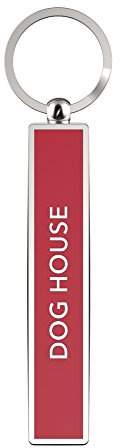 IF Show Offs Keys, Novelty Metal Keyrings with Enamel Infill - Dog House - Red