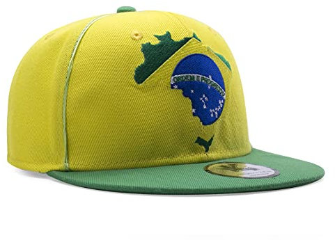 Underground Kulture Brazil Yellow Adjustable World Cup Flat Peak Snapback Hat Baseball Cap