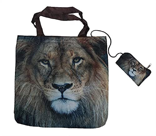 PIA International Einkaufstasche Löwe, 40 x 40 cm, Einkaufstaschen Falttaschen Stofftasche Stofftaschen