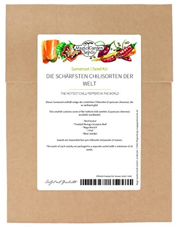 Die schärfsten Chilisorten der Welt - Samenset mit 5 echt heißen Sorten