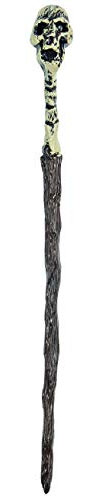 Rubie's 6300773-STD Baguette Magique Voodoo Aspect Bois Tête de Mort Accessoire Halloween Carnaval Multicolore