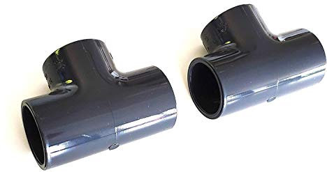 Lot de 2 Manchons PVC Pression – U Té 90° / 50 mm intérieur F/F/F PN16 / Piscine et arrosage
