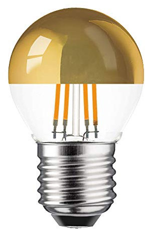 NCC-Licht 1 x LED Filament Leuchtmittel Tropfen 4W fast 40W E27 Kopfspiegel Gold warmweiß 2700K retrofit Nostalgie