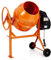 DKIEI 63L Electric Cement Mixer, 220W Concrete Mixer with Wheels and Stand, Portable Mud Mixer Machine for Cement, Stucco, Seeds and Fodder, 230V, 50Hz, 30RPM, Orange