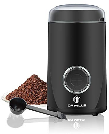 Kaffekvarn elektrisk, Wancle kaffekvarn liten kaffekvarn elektrisk för kaffebönor, örter, nötter, korn, 150 W, svart