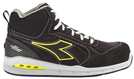 Diadora Run Net AIRBOX Mid S3 SRC, Scarpe da Ginnastica Uomo, Black/Black, 43 EU