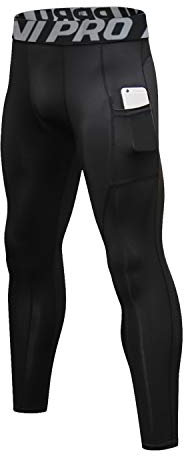 LNJLVI Kompressionshosen Herren Workout Sport-Leggings Atmungsaktiv Fitness Strumpfhosen Lange Running-Hosen(Schwarz,XL)