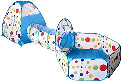 Tianbi 3 in 1 Spielzelt Kinderzelt,Babyzelt mit krabbeltunnel,Teiliges Bällebad, up Spielzelt Babyzelt,Spielhaus mit Zelt Tasche und Tunnel