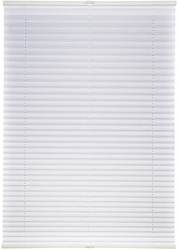 ondeco® Plissee ohne Bohren 40x100 cm weiß | Blickdicht, Sichtschutz für Fenster & Tür | Easy-to-fix