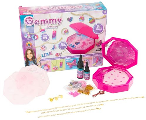 Girabrilla Gemmy UV Factory, Horno Mágico para Niños, Kit para Crear Joyas Personalizadas y Multicolores-Nice Group, 83003