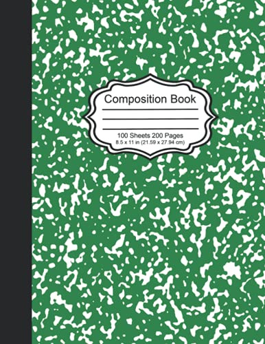 Marble Cover Composition Book with 100 Sheets / 200 Pages of Wide Ruled White Paper: College Ruled Composition Notebook, Home School Supplies for College Students