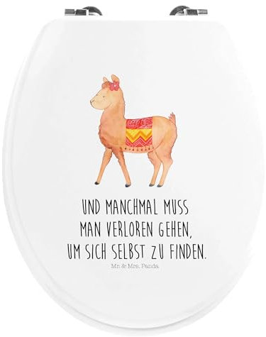 Mr. & Mrs. Panda Motiv WC Sitz Alpaka Stolz - Geschenk, Toilette, Klodeckel, Klobrille, WC-Sitz, Lama, Toilettendeckel