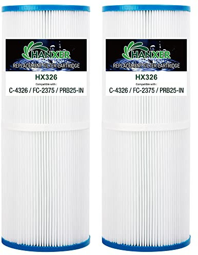 HANXER C-4326 Spa Filterkartusche ersetzt PRB25-IN, 413-106, Filbur FC-2375, R173429, 3005845, 17-2327, 100586, 33521, 25392, 817-2500 Darlly 4 2513 Whirlpool-Filter, 25 m², 2 Stück