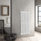 WarmeHaus 1200x545mm Vertical Column Designer Radiator White Round Tube Double Panel Tall Upright Radiator Central Heating Heater