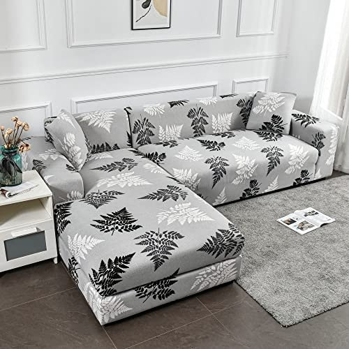 uyeoco Sofabezug L Form Rechts/Links Sofa Überzug Ecksofa Sofaüberwurf Stretch Sofahusse Couchbezug für 3/2/4 Sitzer Couch (Color : U, Size : 190-230cm)