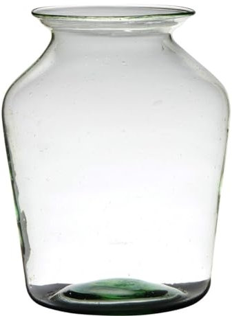 innaGLAS Vase en Verre Quinn Earth, recyclé, Vert-Transparent, 36cm, Ø24cm - Vase à Fleurs