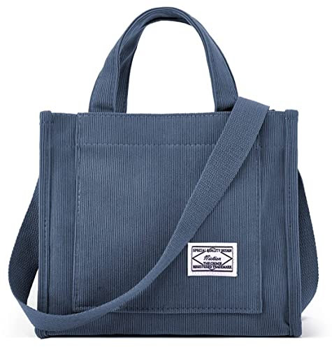 Niction Tragetasche Frauen Kleine Umhängetasche Stilvolle Tote Handtasche für Frauen Cord Hobo Bag Mode Crossbody Tasche College Tasche 2023, Haze Blue, Einheitsgröße