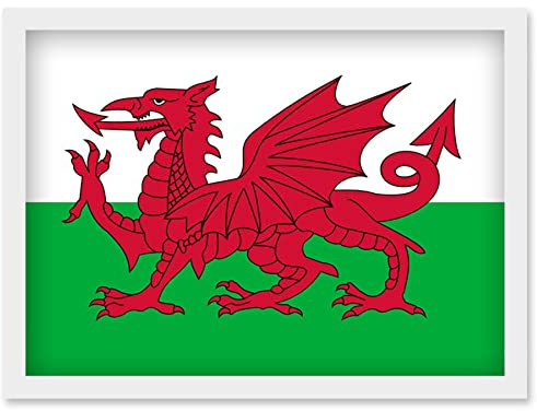 Artery8 Wales National Flag Patriotic Vexillology World Flags Country Region Poster Artwork Framed Wall Art Print A4