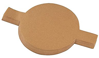 100 fogli di carta da forno da 15 cm, antiaderenti pergamena rotonda per torte con orecchie appese per cucina e casa (marrone)