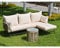 Lounge Gartenmöbel Set, Gartenmöbel aus gewebtem Seil für den Außenbereich, L-förmiges Gartensofa mit Tisch und Kissen, Beige
