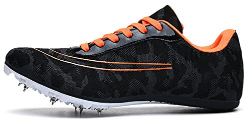 AIRFUL Professionelle Leichtathletik-Schuhe für Damen und Herren, leichte 7-Nägel-Spikes, Leichtathletik-Sprint-Spikes-Schuhe mit TPU-unterstützender Harter Sohle (Color : Black, Size : 39 EU)