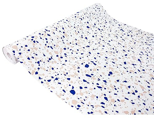 DecoMeister Vinilos Autoadhesivos Para Muebles Imitacion Azulejos Azules Papel Adhesivo Para Cocina Pared Puertas Mesa Armario Láminas Decorativas Decoracion En Rollo Para Forrar 67,5 x 1500 cm