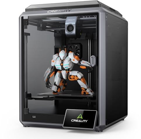 Creality K1 Imprimante 3D, 600mm/s Ultra Rapide Vitesse Impression, 300°C Haute-Temp Buse, Texture Lisse Via G-Capteur, Refroidissement Rapide par 2 Ventilateurs, Nivellement Auto (220x220x250mm)