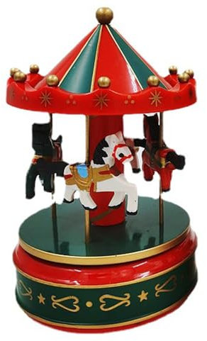 Mzshne Weihnachtskarussell-Spieluhr Go-Round drehbares Aufzieh-Musikgeschenk Geburtstagsgeschenke, Kuchendekoration