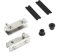 Edelstahl Glastürscharniere rostfrei kein Bohren Glas Vitrine Clip Schrank Pivot Scharnier (Silber)