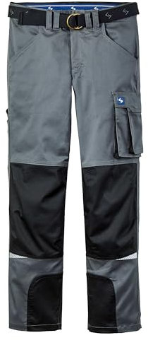 Scheibler Arbeitshosen Männer mit Flex-Bund, Cargohose Herren mit multifunktionalen Taschen, Arbeitshose Herren in Twill-Qualität, Work-Pants Men mit Vorgeformter Kniepartie, anthrazit-schwarz