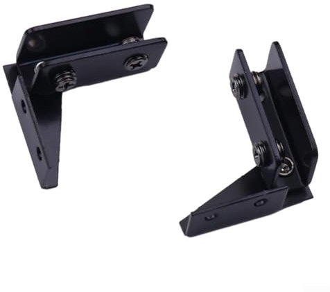 2 Stück Glastürscharniere, Glastür-Befestigungsclip-Scharnier, Möbelzubehör, nicht perforierte Glastür-Scharnier-Scharnier (schwarz)