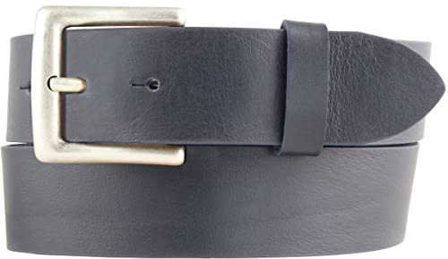 BELTINGER Jeansgürtel aus Vollrindleder mit altsilberner Gürtelschließe 4 cm | Jeans-Gürtel für Damen Herren 40mm | Leder-Gürtel